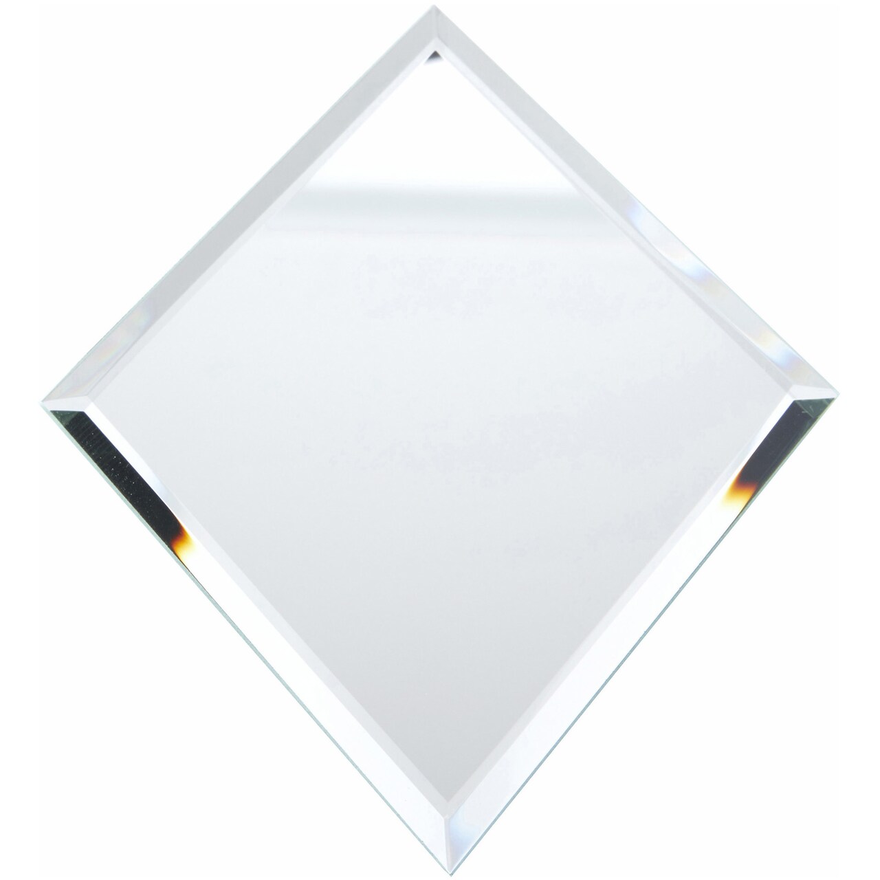 Plymor 5" x 7" Diamond-Shaped, 3mm Thick Beveled Glass Mirror